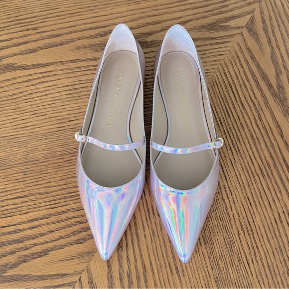 Stuart Weitzman Shoes - 🎉HP🎉 Stuart Weitzman Emilia Mary Jane Flats - Ballet Iridescent Patent Leather